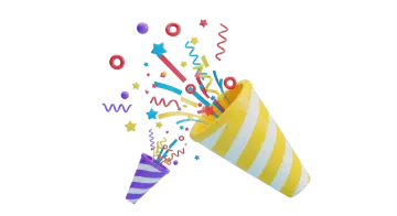 an image of a party hat with streamers