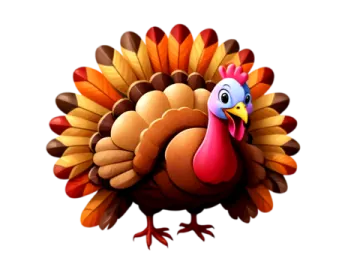 a turkey with an orange and brown head