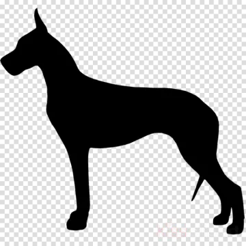a black dog silhouette on a transparent background