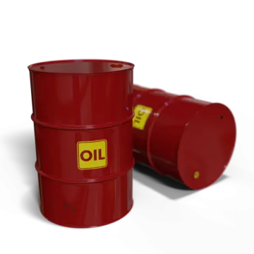 a red barrel with the word oil on it