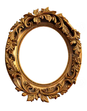 an ornate gold frame with leaves and scrolls
