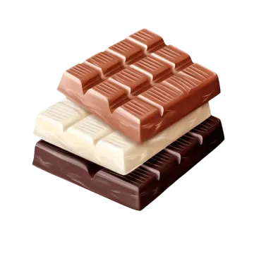a chocolate bar on a white background