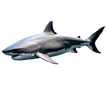 a great white shark swimming in the ocean