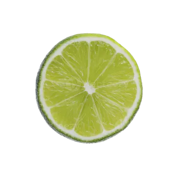 a lime slice on a white background