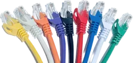 a bunch of colorful ethernet cables
