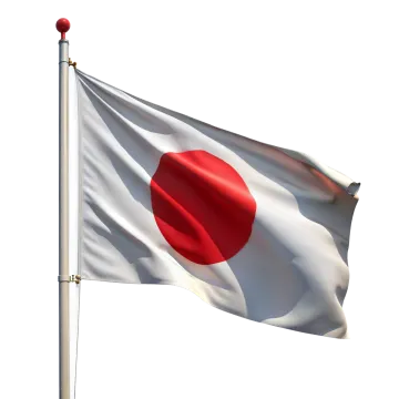 a japanese flag flying in the wind