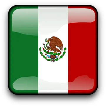 a square button with the flag of mexico