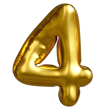 a gold balloon number four
