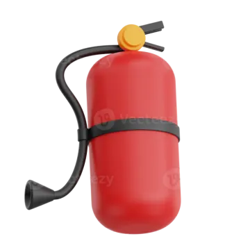 a red fire exor on a white background