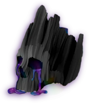 a piece of black paint with purple and blue streaks