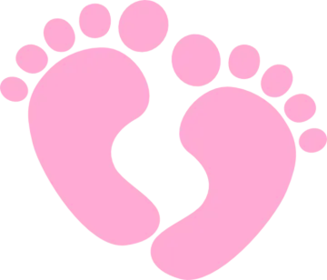 a pair of pink footprints on a white background