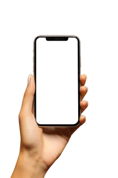a hand holding an iphone with a white screen