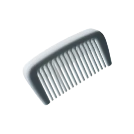 a white comb with a black handle