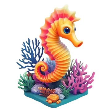 a seahorse in the ocean with coral and corals