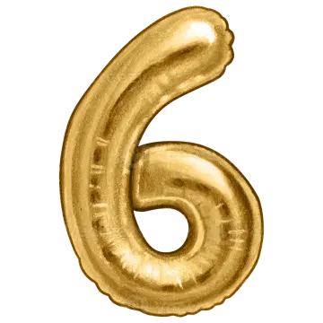 gold foil balloon number 6