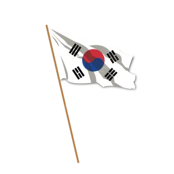 a korean flag on a white background
