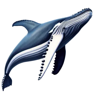 a drawing of a whale in the air