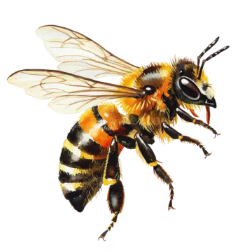 a watercolor painting of a bee