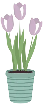 a pot with purple flowers in it
