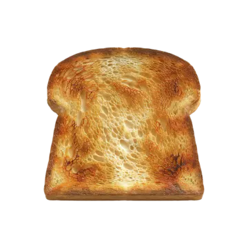 a slice of bread on a white background