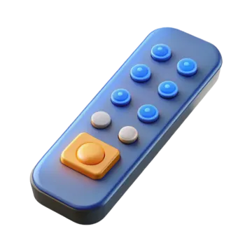 a remote control button on a white background