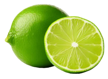 two limes with one cut in half