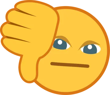 a yellow smiley face with two thumbs in the middle