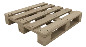 a set of three wooden palles