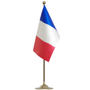 the french flag on a stand