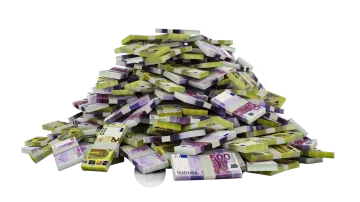 a pile of euro bank notes