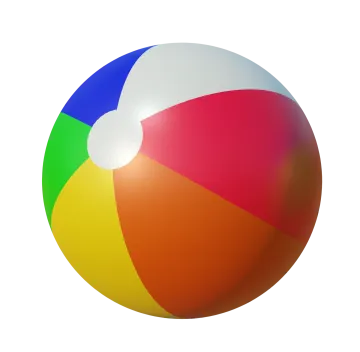 a colorful beach ball on a white background