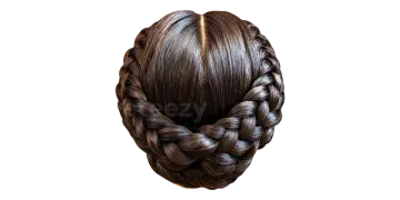 a woman with long brown hair in a braid