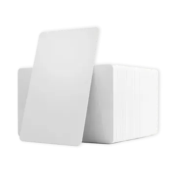 a stack of white business cards on a white background