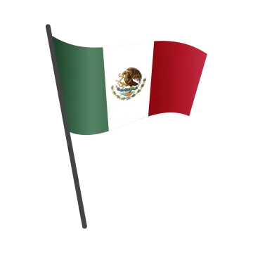 a mexican flag on a white background