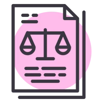 an icon of a balance scale on a white background