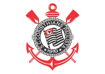 a red and white logo with an anchor on it