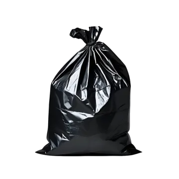 a black trash bag on a white background