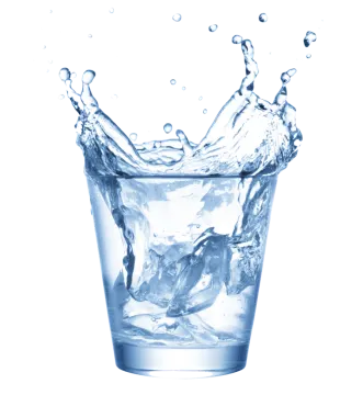 a glass filled with water