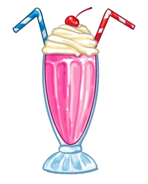 a pink drink with a straw and a cherry on top