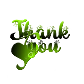 a green heart with the words thank you