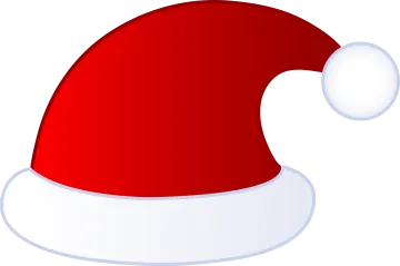 a red santa hat with white trim