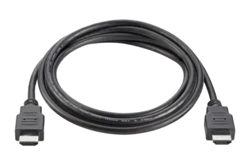 a black usb cable with a white background