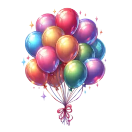 a bunch of balloons on a white background