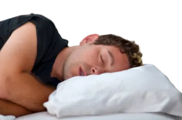 a man sleeping in bed