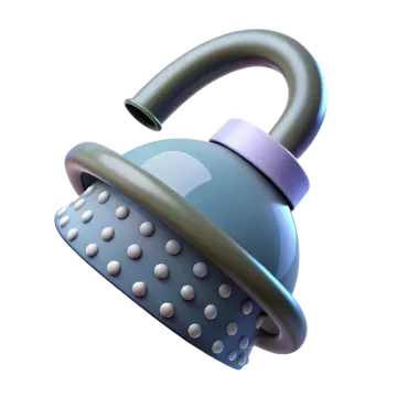 a blue kettle with white dots on it