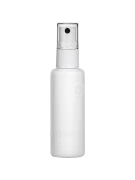 a white spray bottle with a silver cap