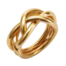 a gold ring on a white background