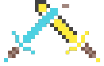 a pixeled image of a sword