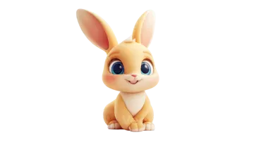a small toy rabbit sitting on the ground