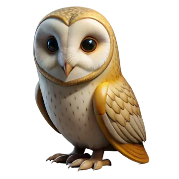 an owl sitting on top of a white surface